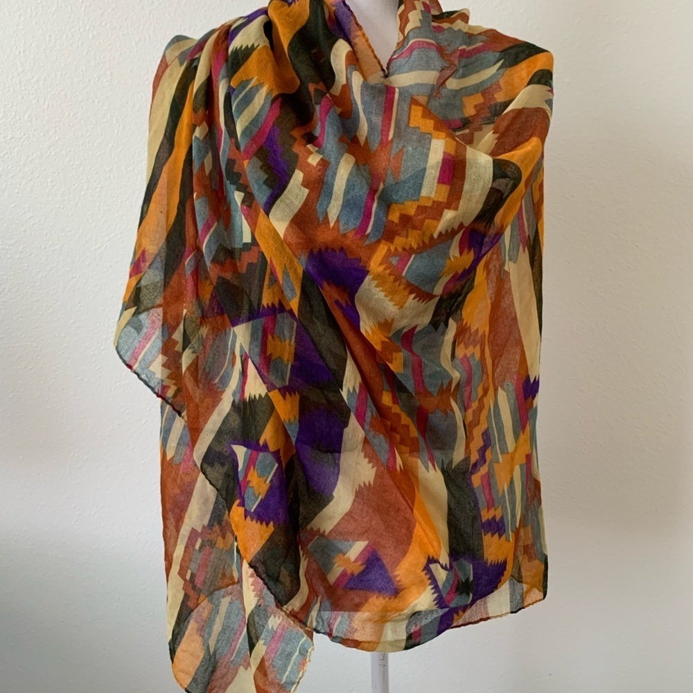Colorful Abstract Patterned Scarf